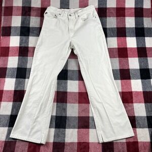 Polo Jeans Ralph Lauren White 30x27" Made in Mexico Vintage Split Inseam Flare